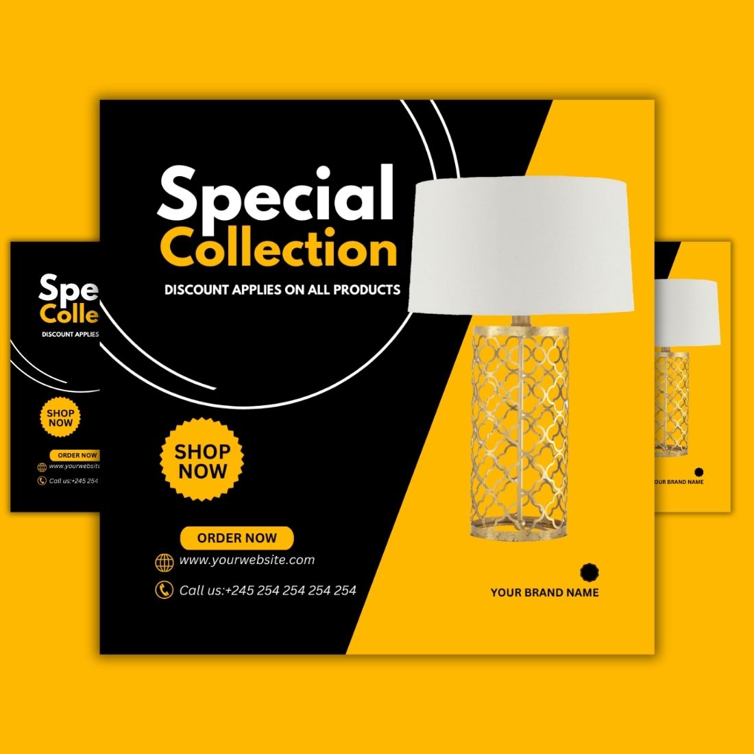 1 Instagram sized CanvaLamp stand Special Offer Design Template Bundle – $4 preview image.