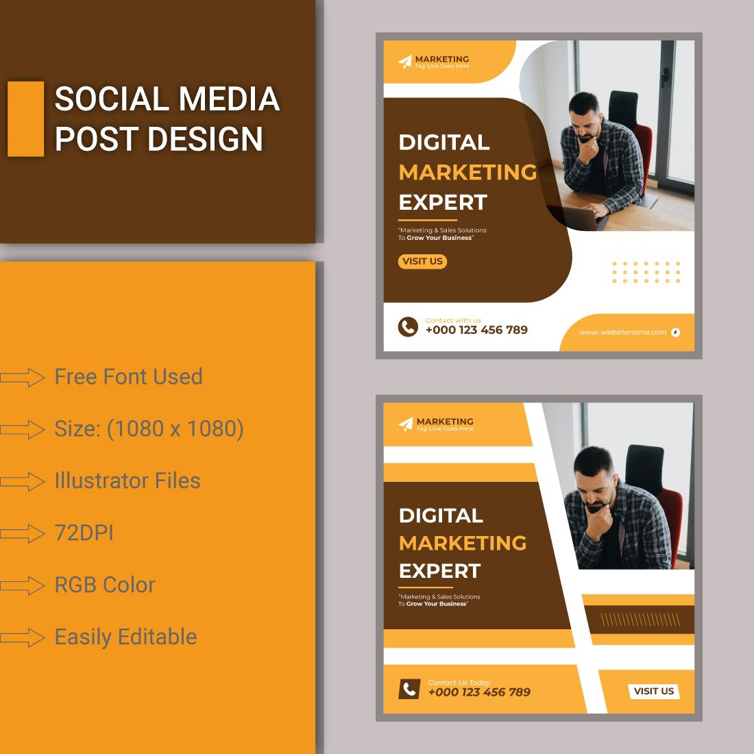 Social Media Post Design Template preview image.
