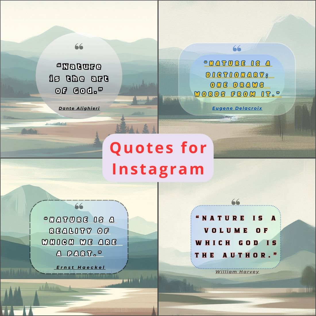 Quotes For Instagram Set Of 15 Nature Posts For Instagram preview image.