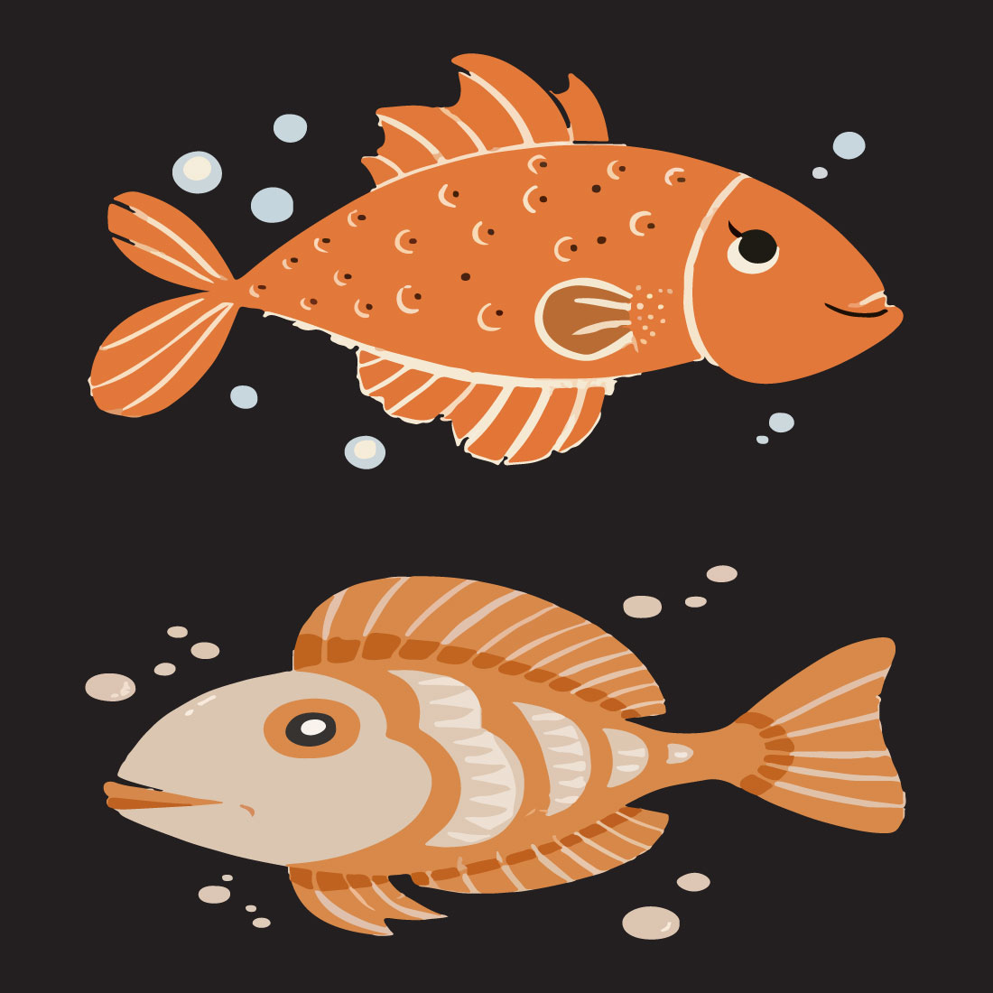 Fish vector design, move it any where preview image.