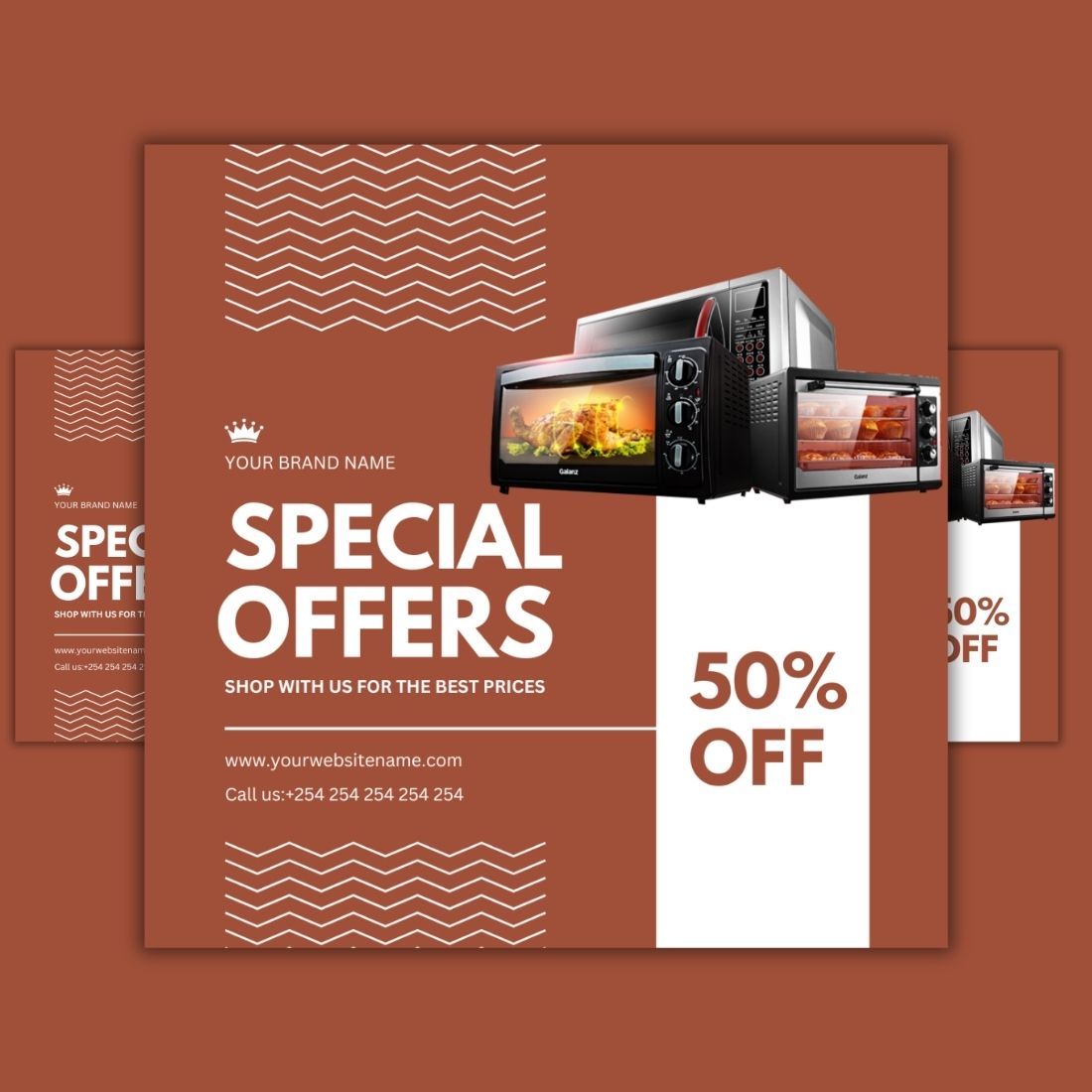 1 Instagram sized Canva Microwave Special Offer Sale Design Template Bundle – $4 preview image.