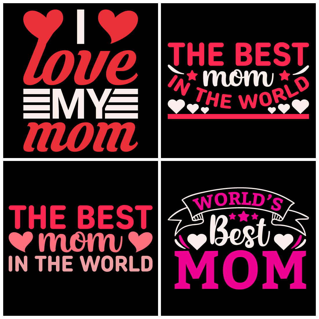 Premium Mothers day Typography And Graphics T Shirt Design Bundle preview image.