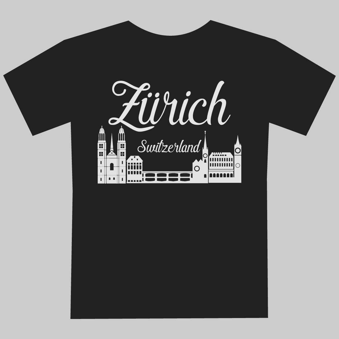 How about "Zurich Vibes: A Celebration in Threads T shirt design preview image.