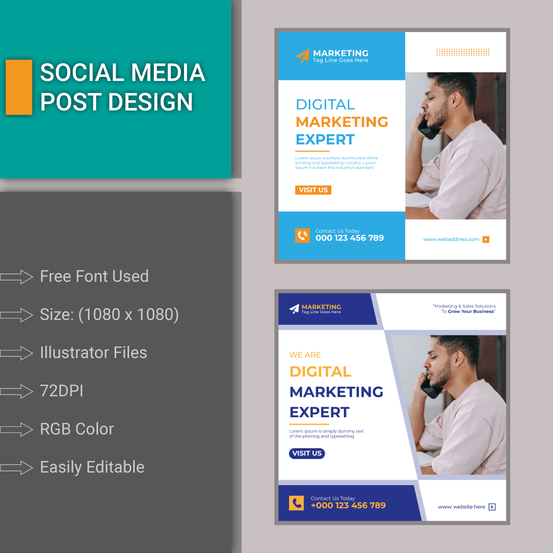 Social Media Posts Design preview image.