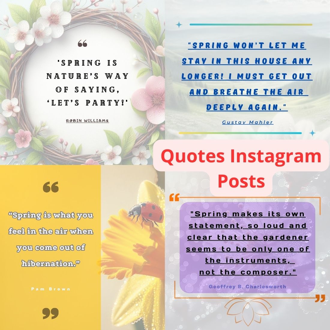 Quotes Instagram Posts Set Of Quotes About Spring For Instagram Posts preview image.