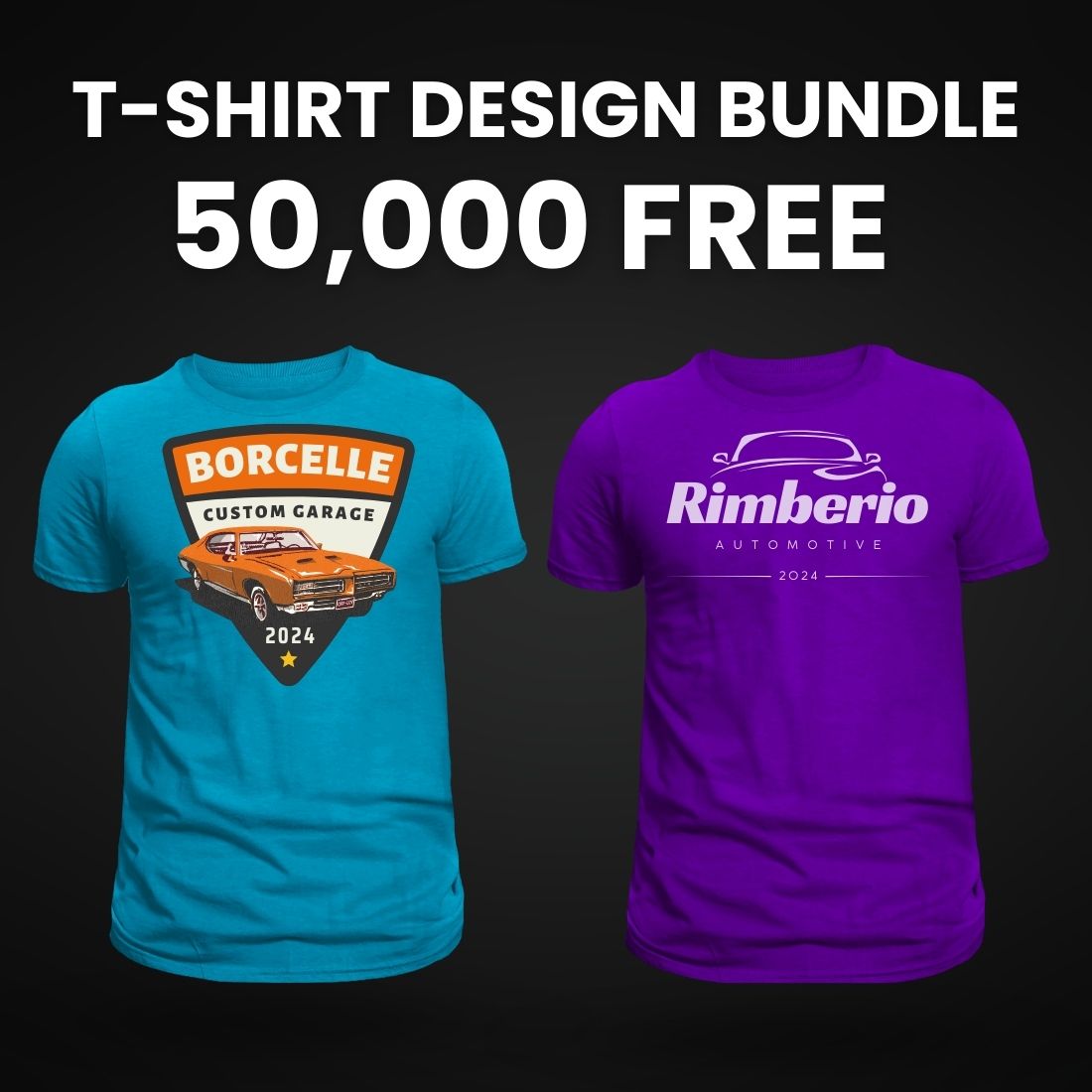 50,000+ Editable T-Shirt Designs Mega Bundle cover image.