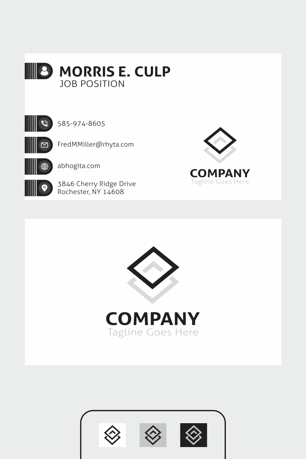 Business Card Template pinterest preview image.