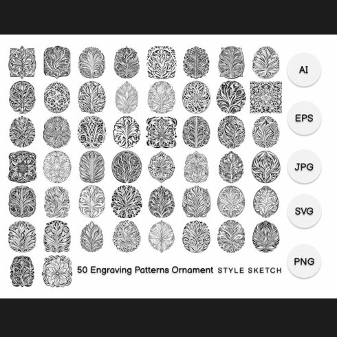Engraving Patterns Ornamen Element Black cover image.