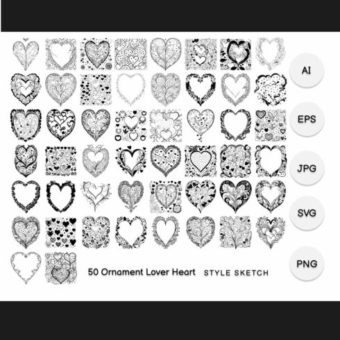 Ornament Lover Heart Element Draw Black cover image.