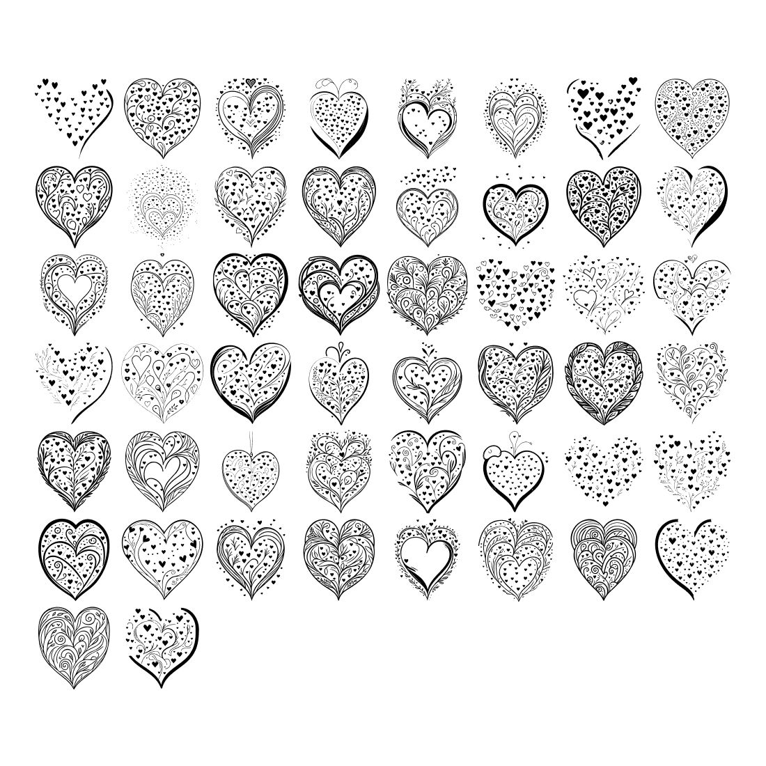 Valentine Heart Abstract Element Black preview image.