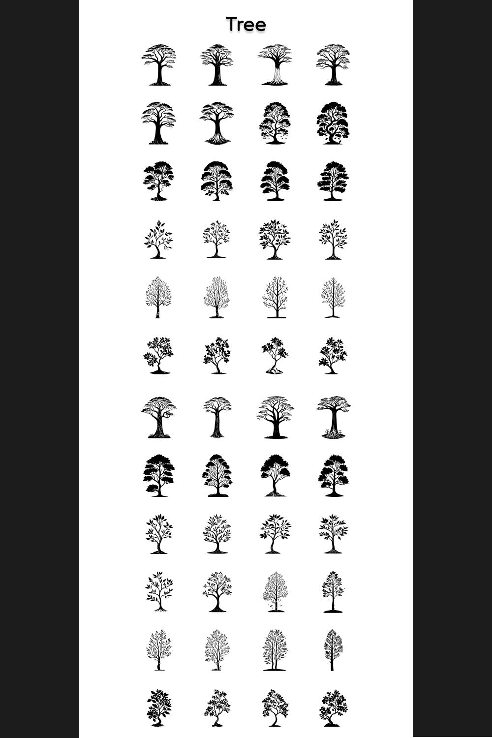 Tree Element Draw Black pinterest preview image.