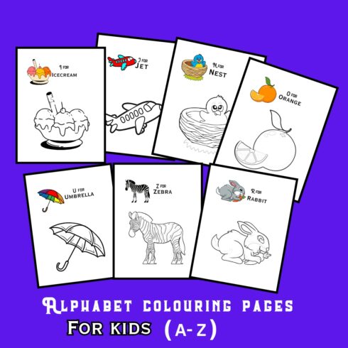 Alphabet copy Colouring pages for kids in png file cover image.