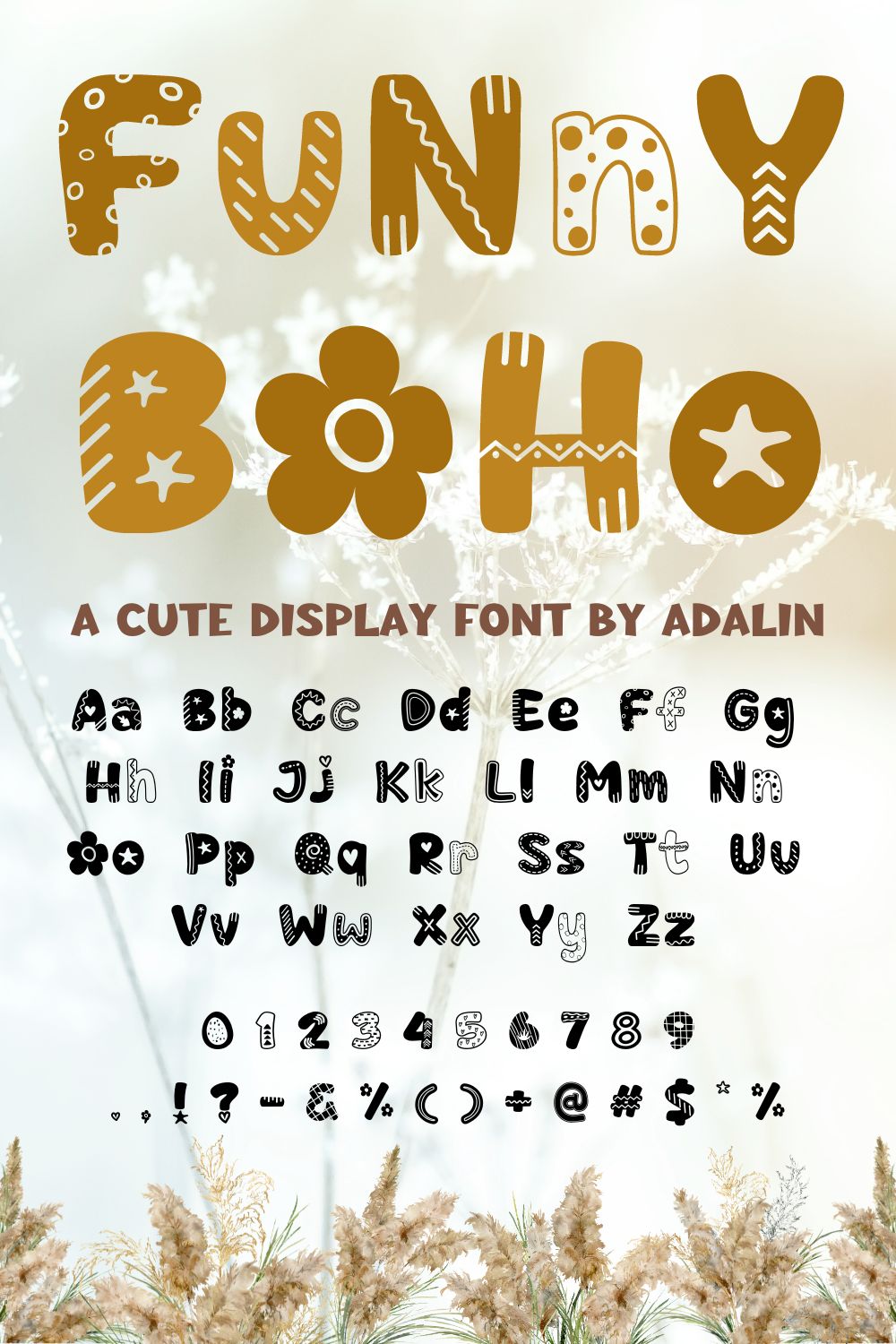 Funny Boho - Display Font pinterest preview image.