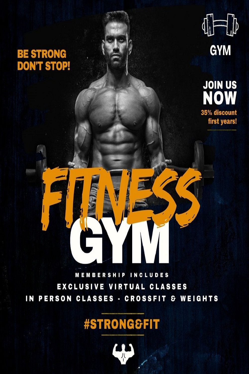 Fitness Template Design pinterest preview image.