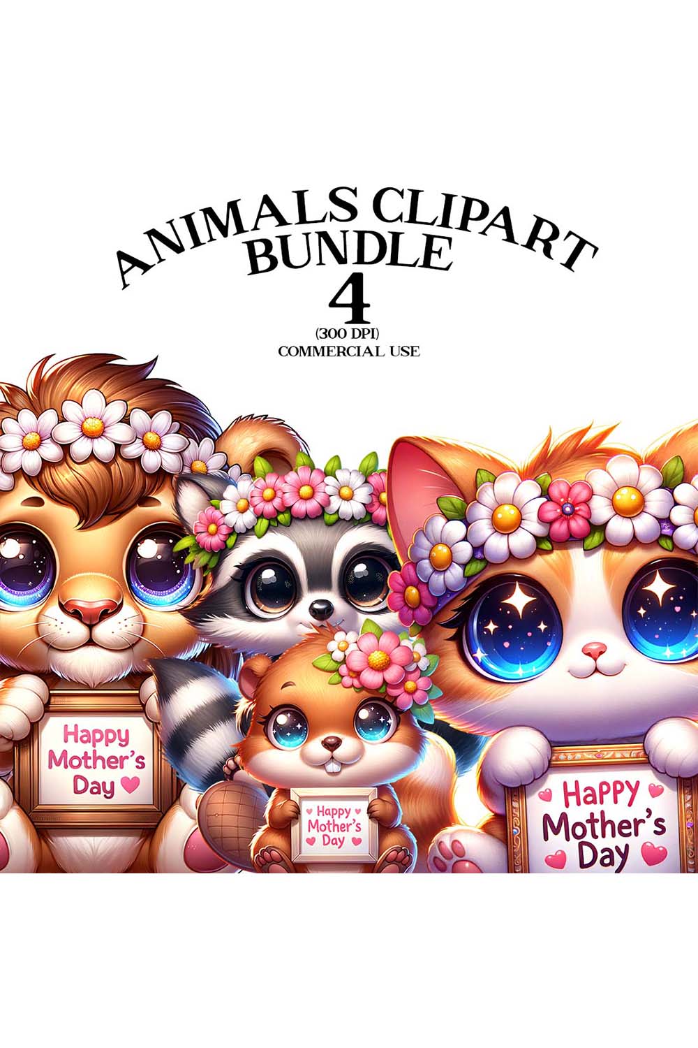 Mothers Day Animals Clipart Bundle | Clipart Bundle pinterest preview image.