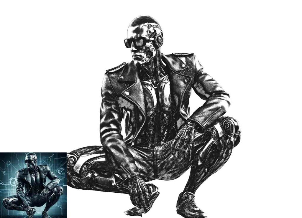 Futuristic Sketch Drawing Photoshop Action - MasterBundles