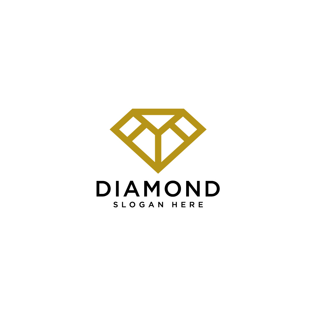 diamond line art geometry icon vector preview image.