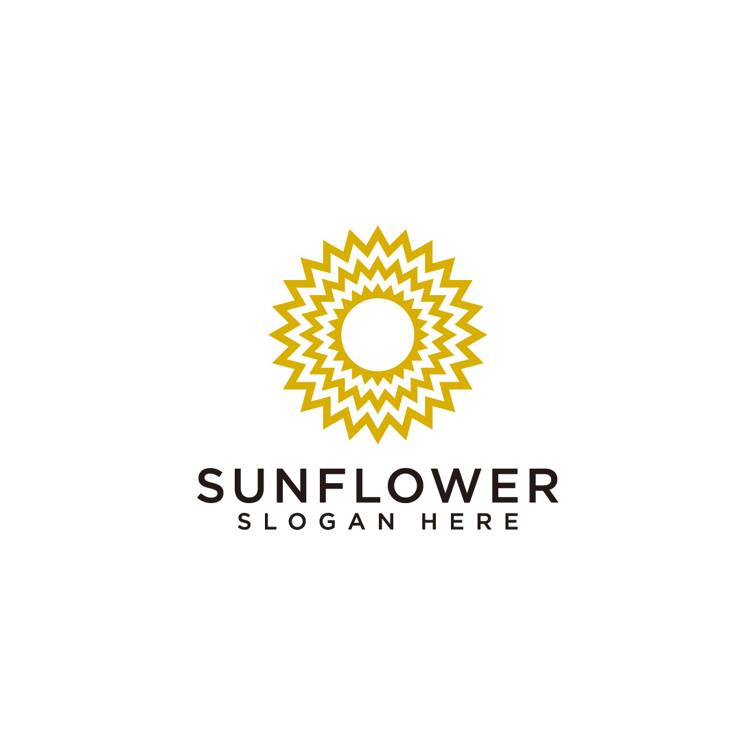 sun flower logo vector design preview image.
