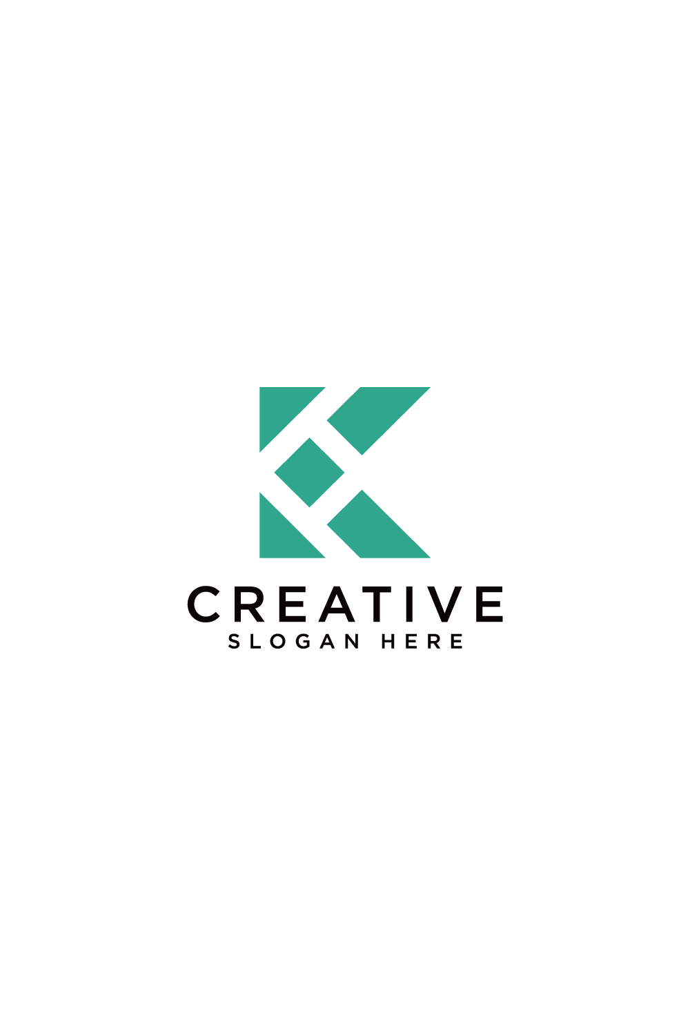 K Letter Logo concept Creative Minimal emblem design template pinterest preview image.