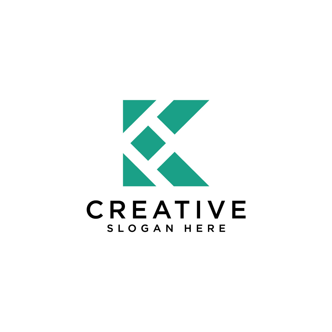 K Letter Logo concept Creative Minimal emblem design template preview image.