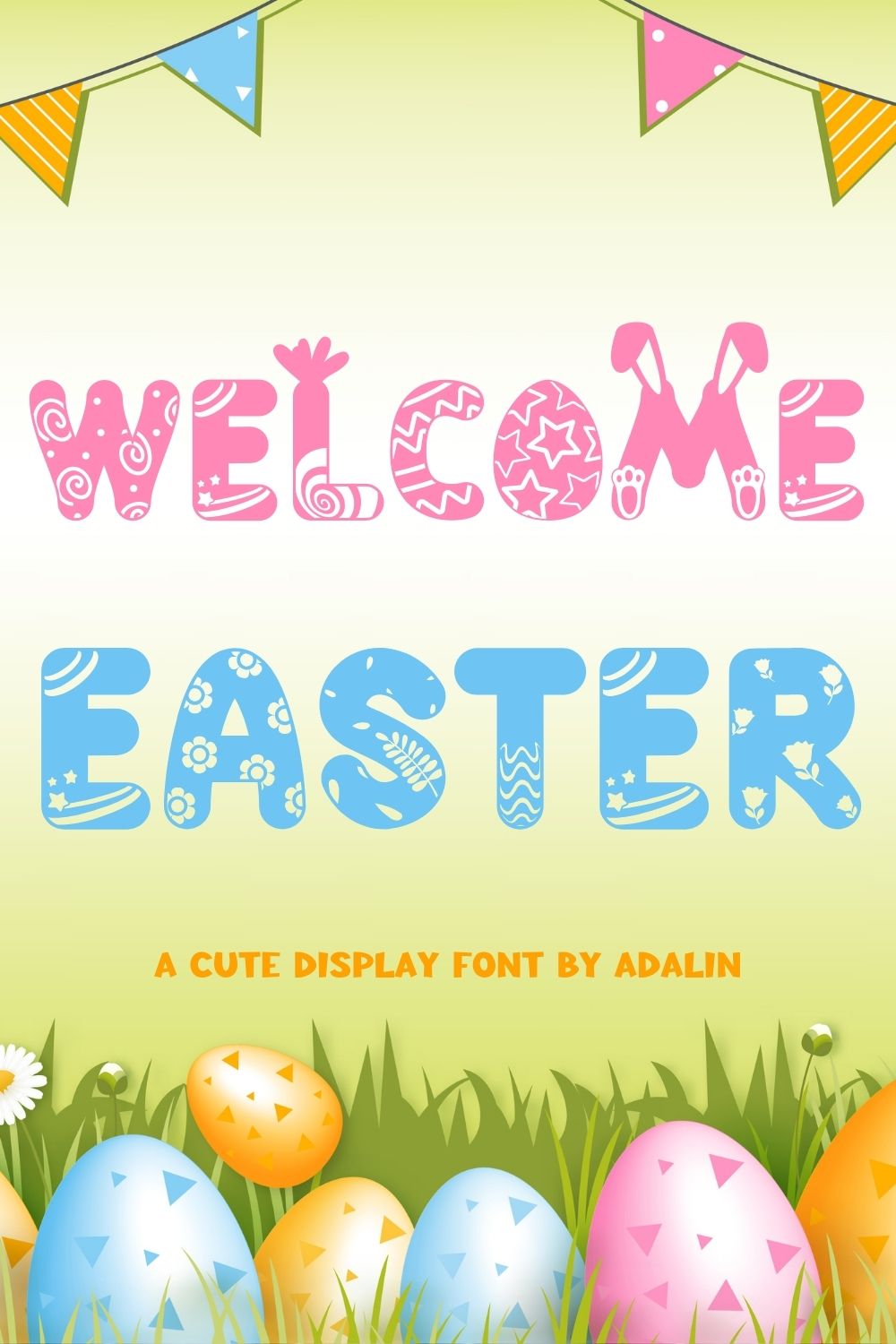 Welcome Easter Font pinterest preview image.