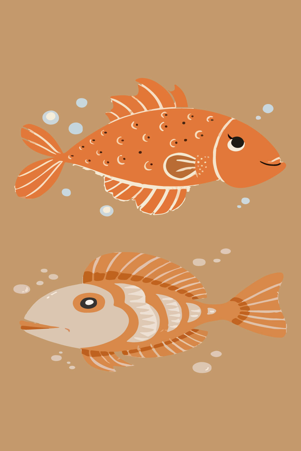 Fish vector design, move it any where pinterest preview image.