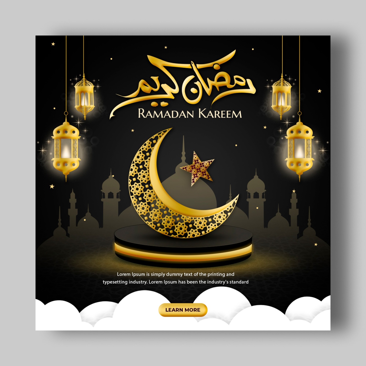 Ramadan Mubarak Social Media Banner Design Template social media post , banner, facebook post, instagaram, twitter social media post, ramadan post, social post , banner, poster, preview image.