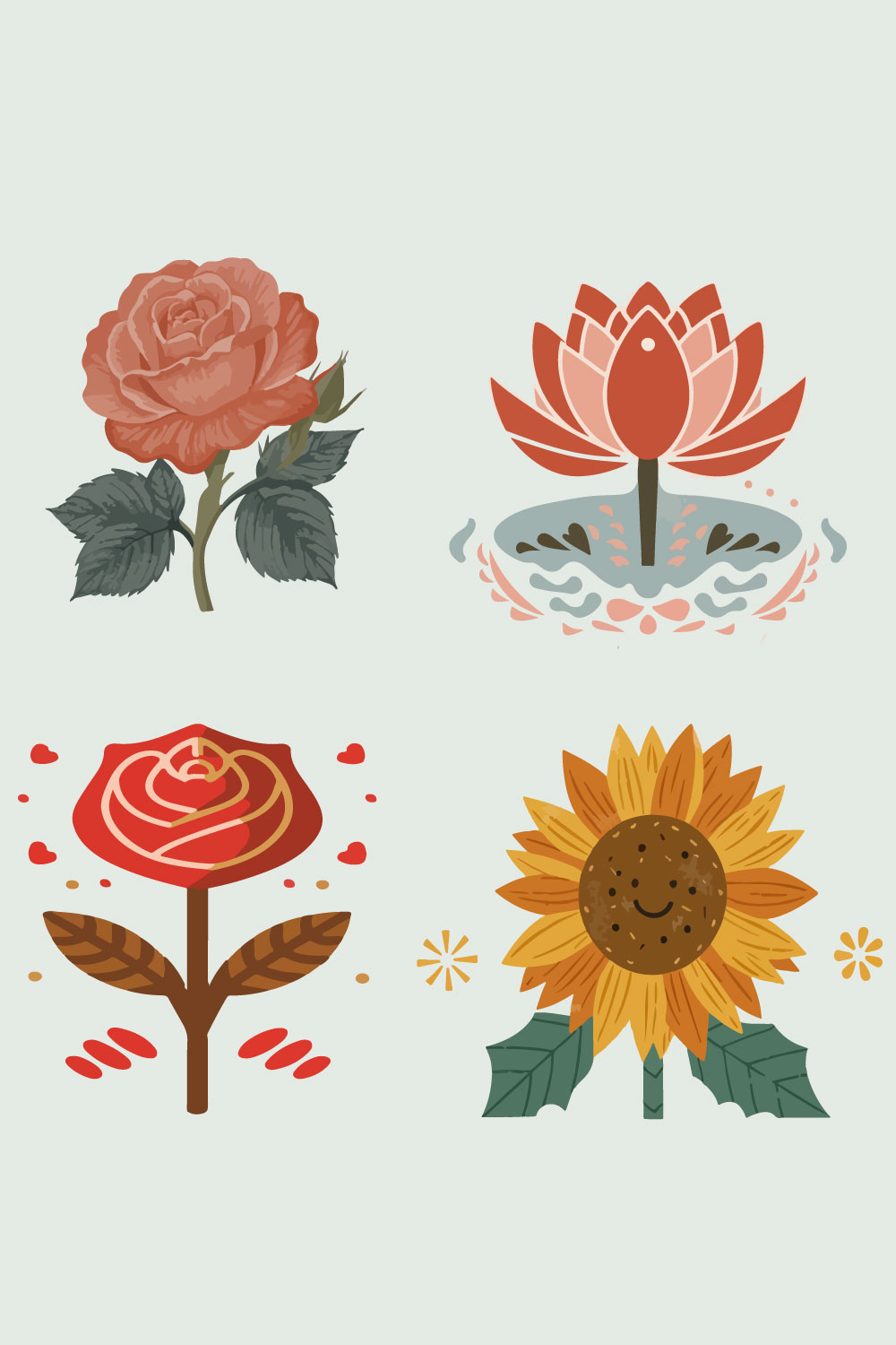 Flower vector, move any where pinterest preview image.