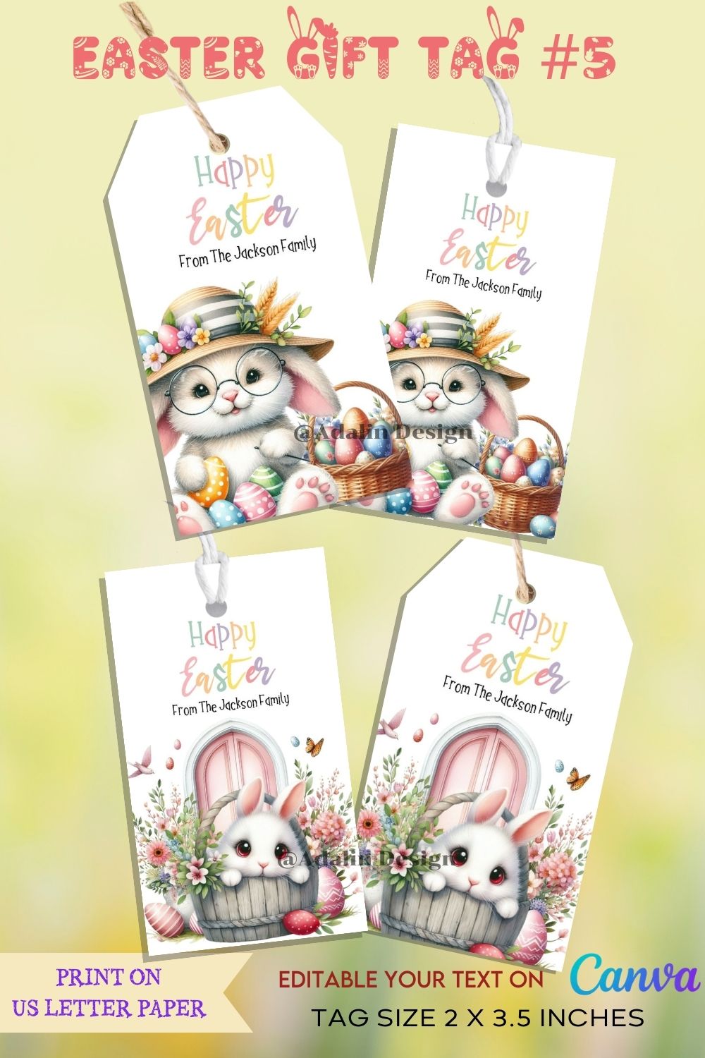 Easter Gift Tags #5 pinterest preview image.