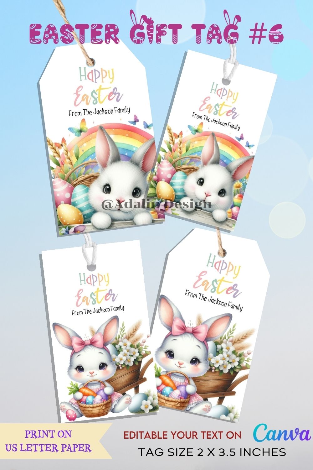 Easter Gift Tags #6 pinterest preview image.