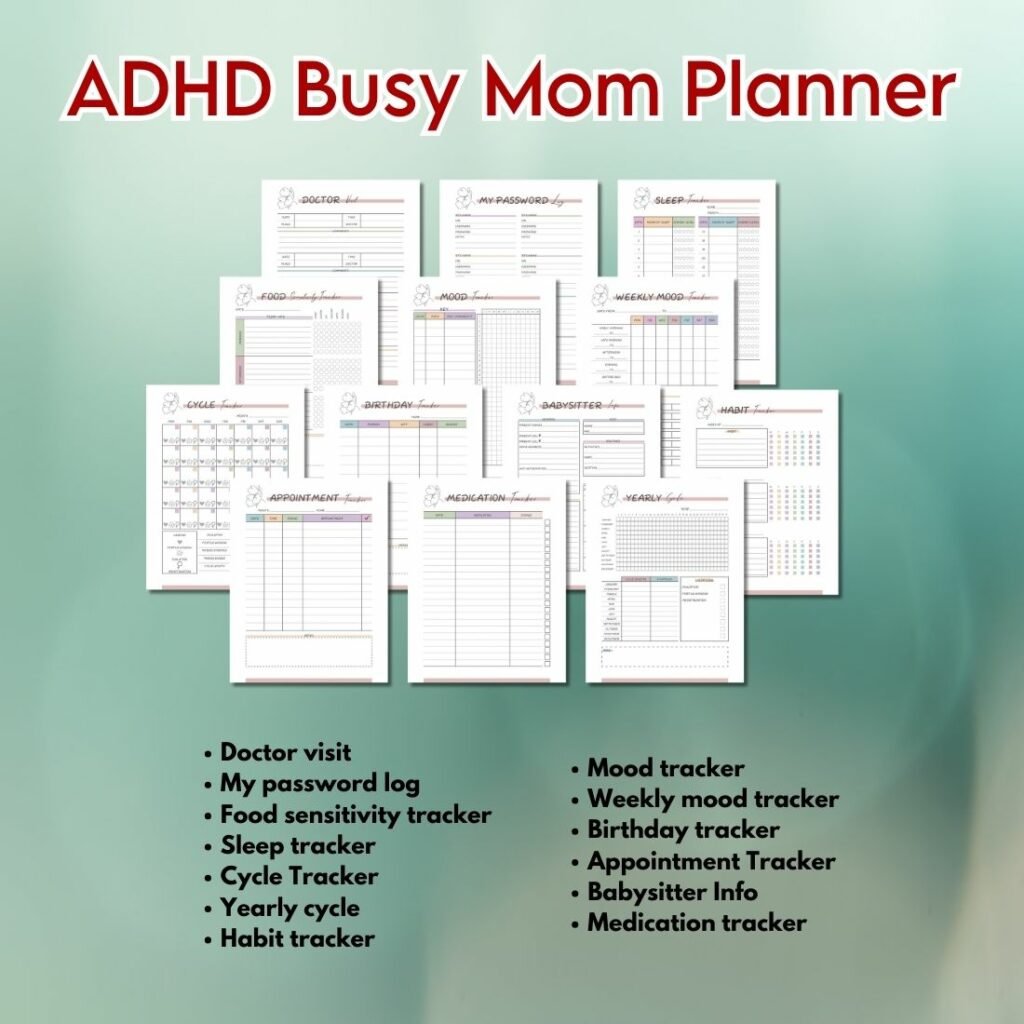ADHD Busy Mom Planner - Canva Template - MasterBundles