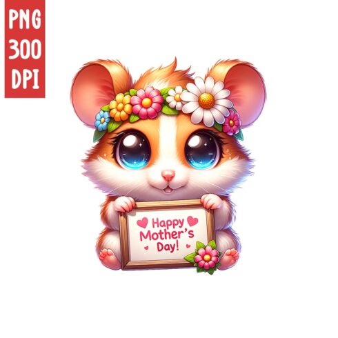 Mother's Day Animal Clipart | Cute Hamster with frame clipart | PNG cover image.