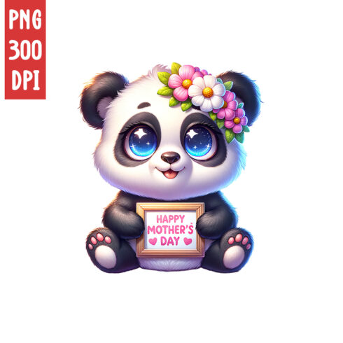 Mother's Day Animal Clipart | Cute Panda with frame clipart | PNG cover image.