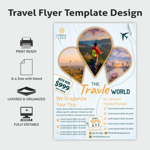 Travel Flyer Template Design cover image.