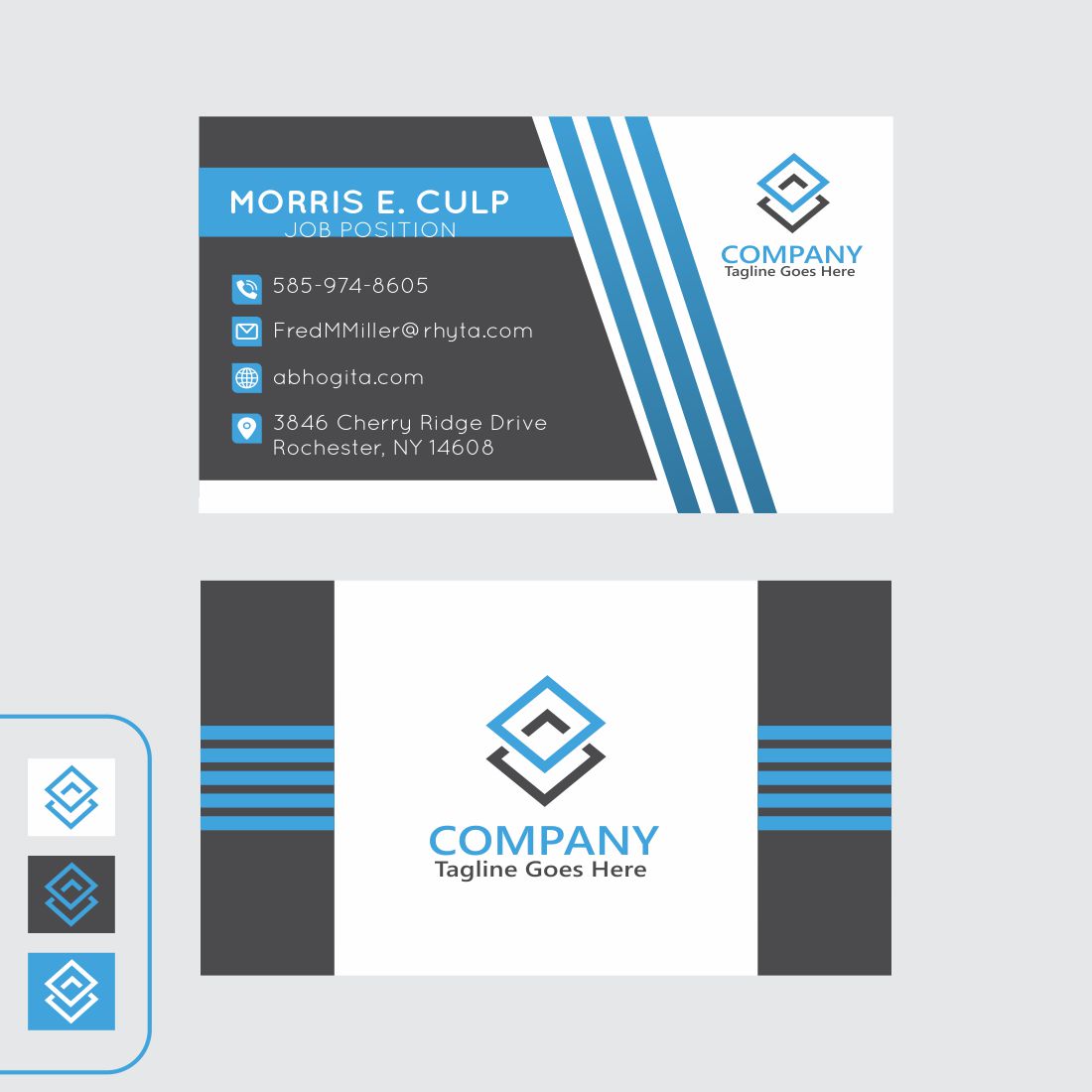 Business Card Template preview image.