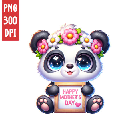 Mother's Day Animal Clipart | Cute Panda with frame clipart | PNG cover image.