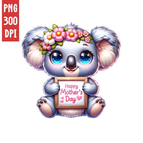 Mother's Day Animal Clipart | Cute Koala with frame clipart | PNG cover image.