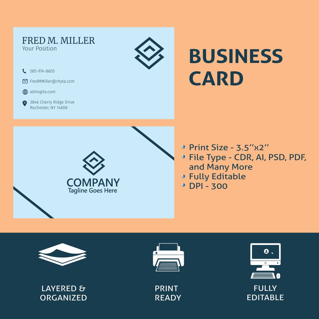 Business Card Template cover image.