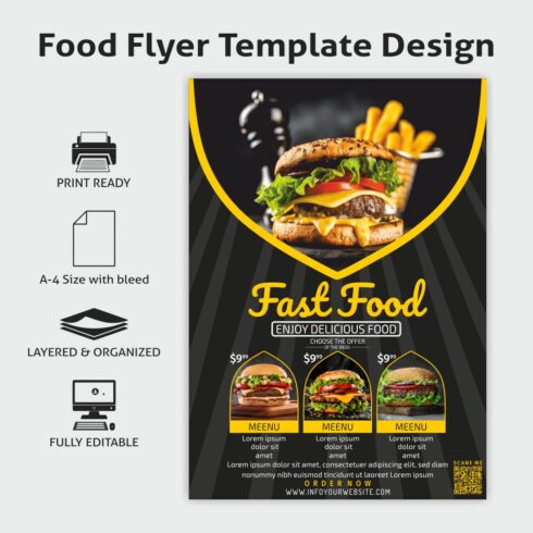 Food Flyer Template Design cover image.