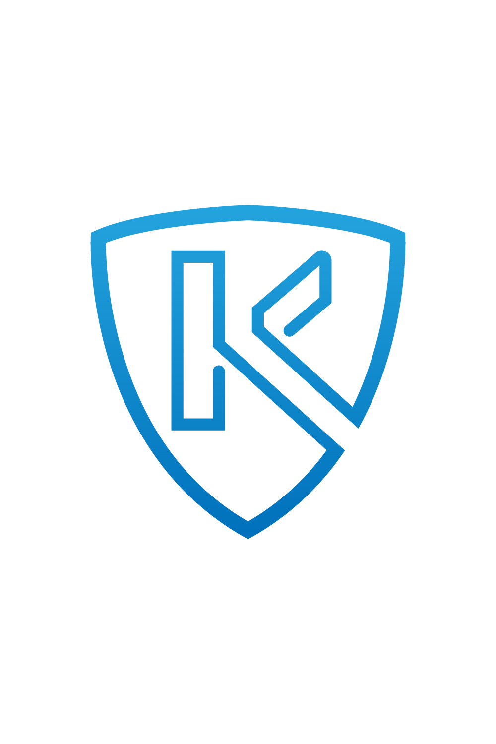 Letter K logo pinterest preview image.