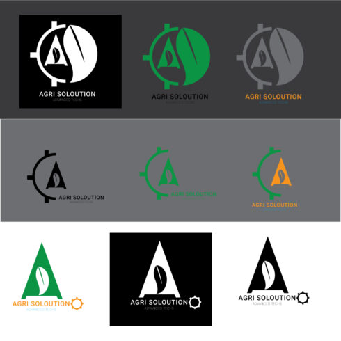 Three agriculture, Farming and agro tech logos cover image.