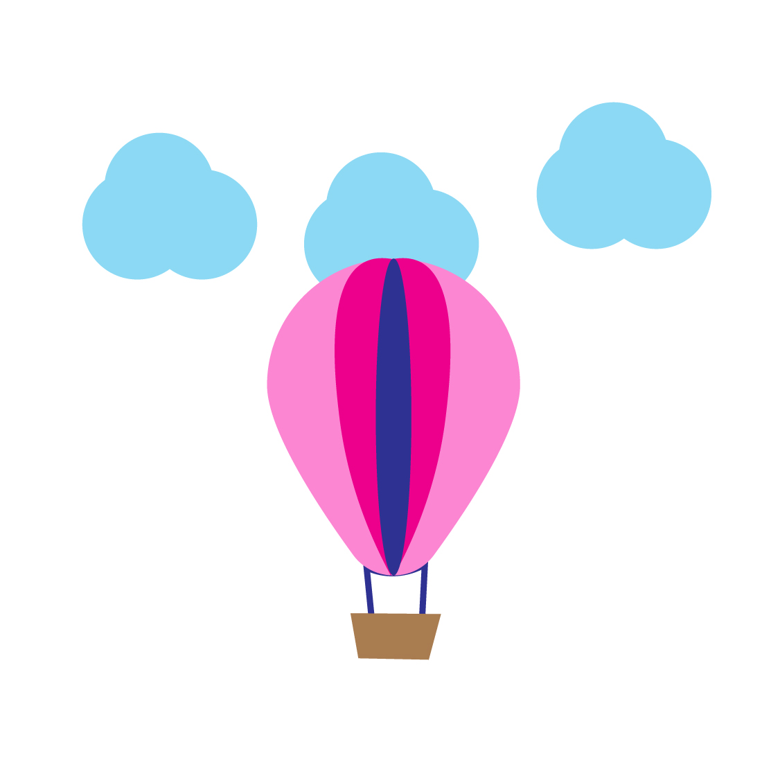 Air Balloon Vector Minimalist Logo preview image.