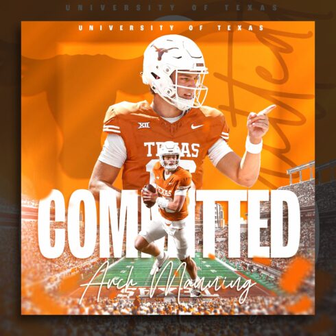 Football Photoshop Committed Graphic - Customizable Template cover image.