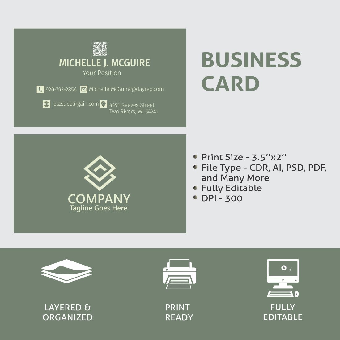 Business Card Temaplate cover image.