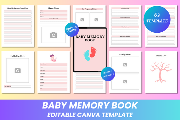 baby memory book canva kdp interior 1 284
