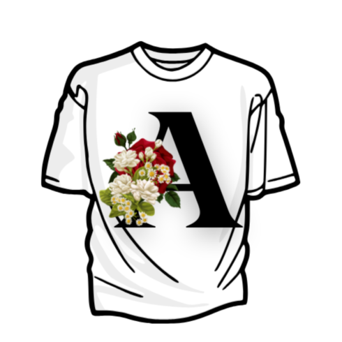 Floral Alphabet: Blooming Letters T-Shirt cover image.