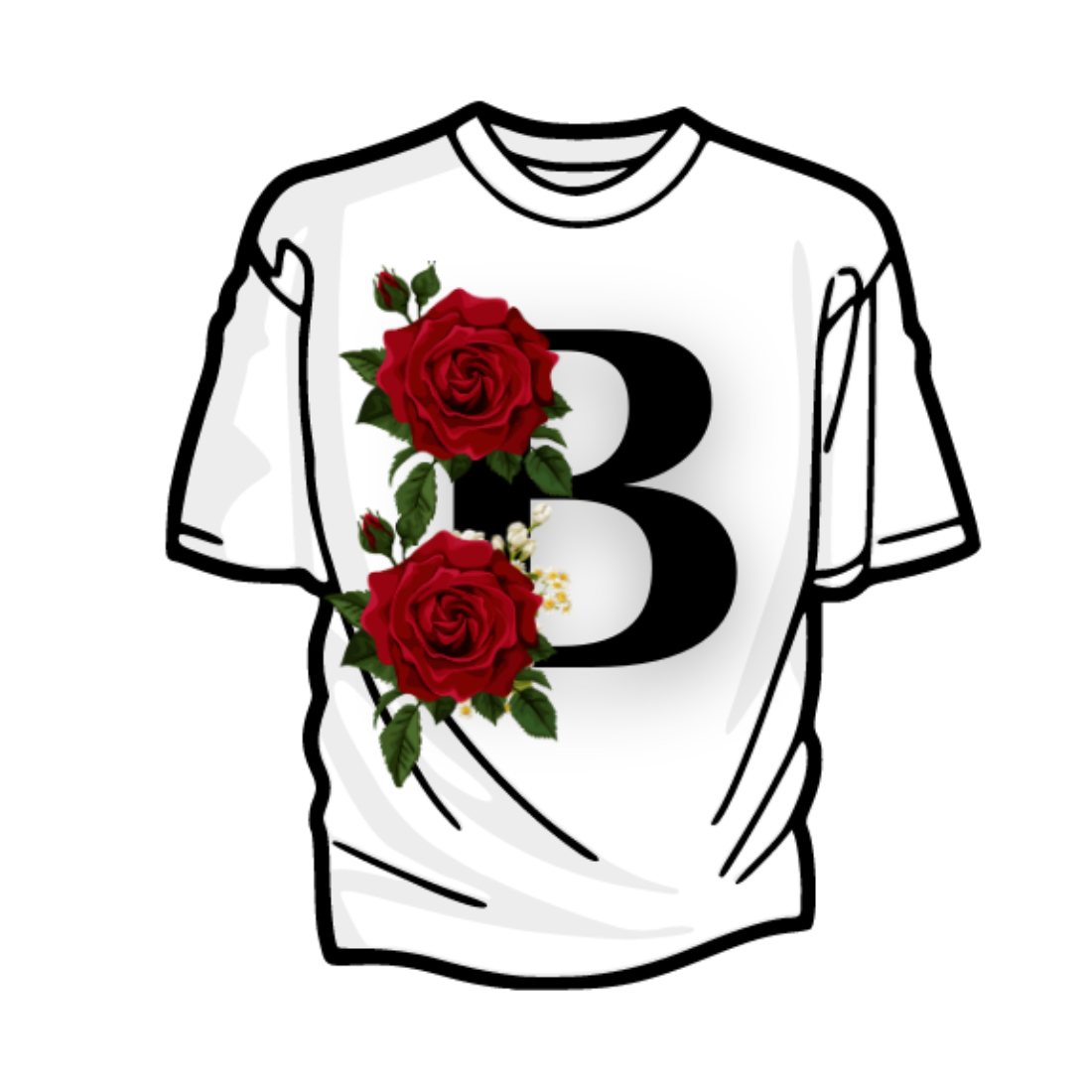 Floral Alphabet: Blooming Letters T-Shirt preview image.
