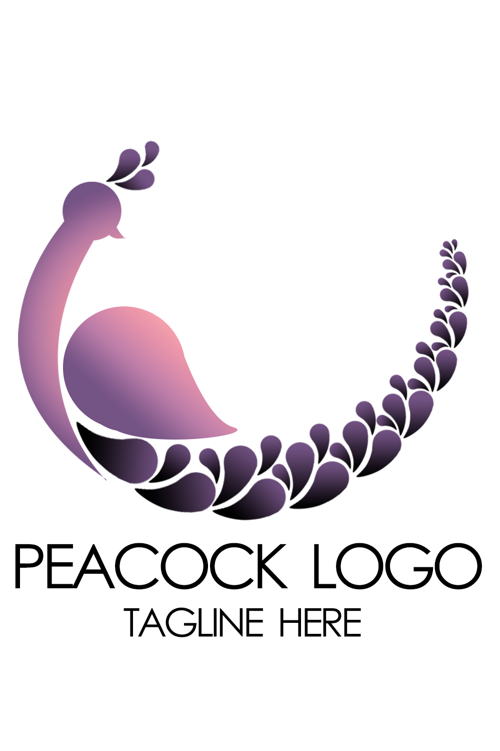 Purple Peacock-Logo Template pinterest preview image.