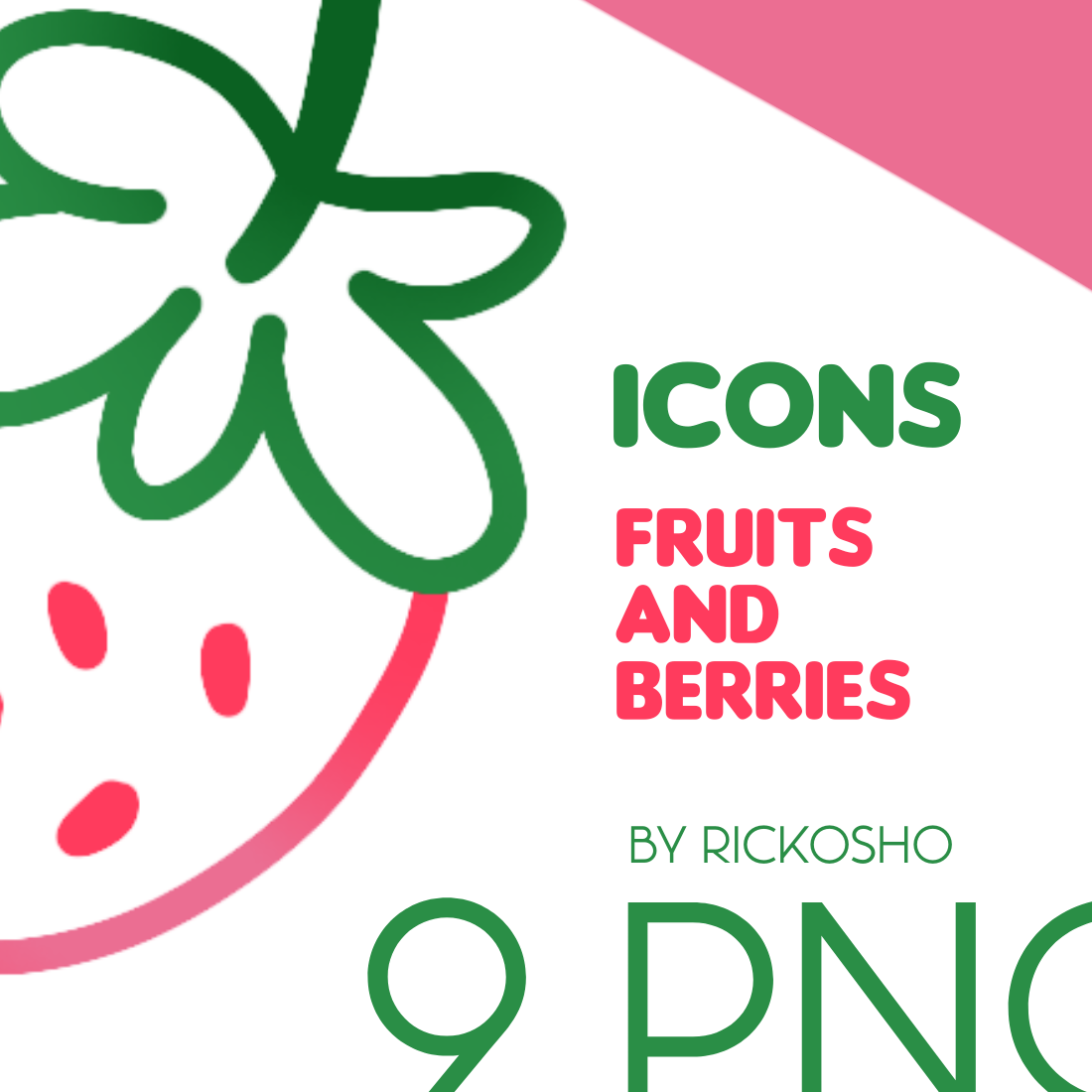 ICONS: FRUITS AND BERRIES (9 PNG) preview image.