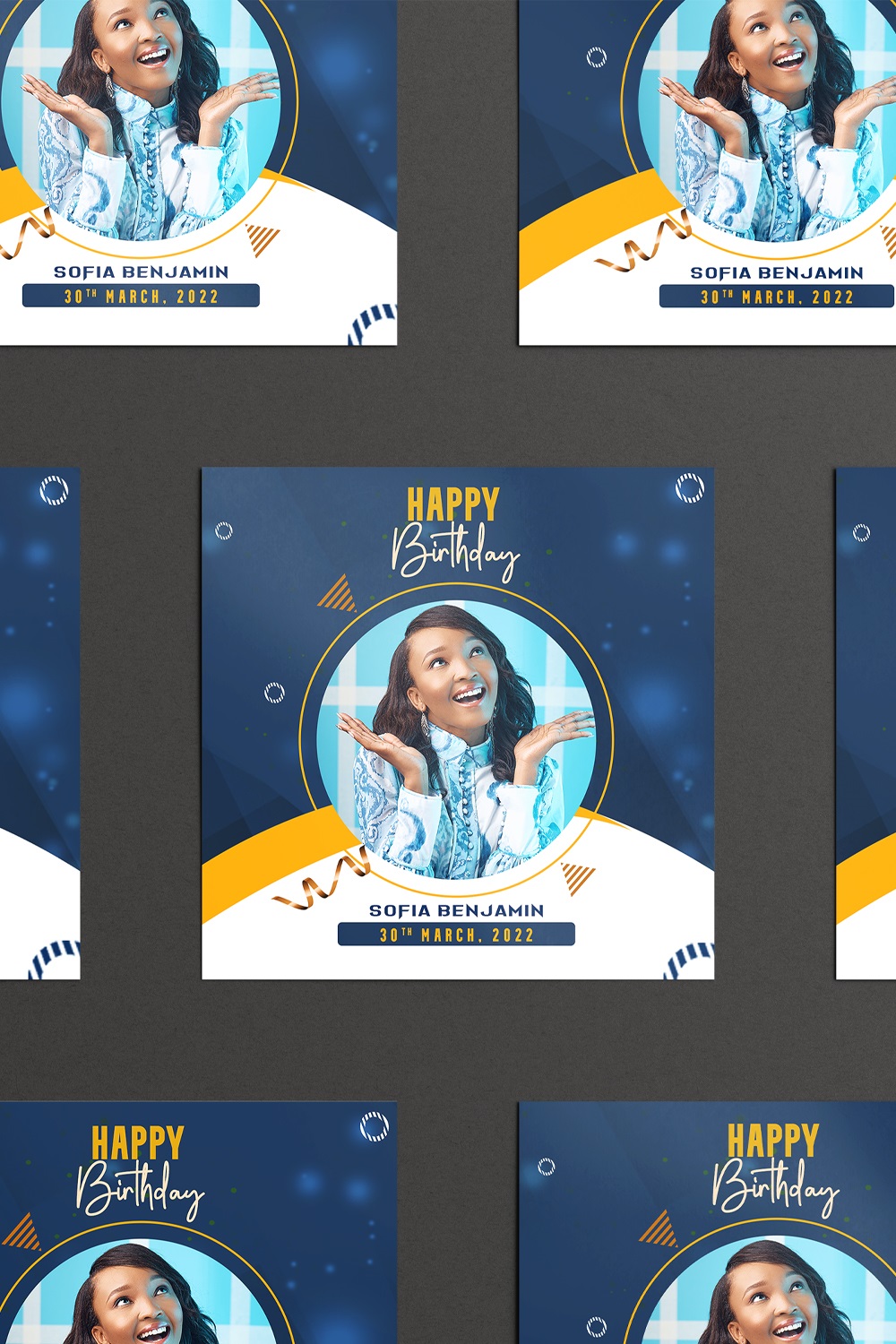 Birthday Flyer Design Template pinterest preview image.